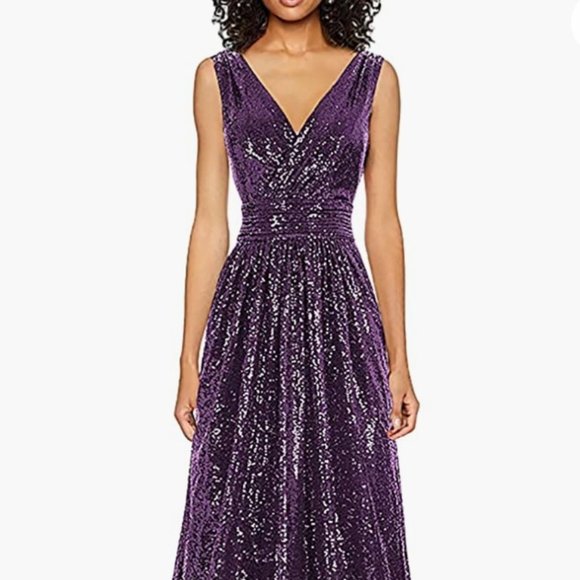 Kate Kasin Dresses & Skirts - Purple Sequin Ball Gown